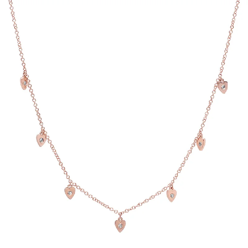 Women’s bar necklaces-Delicate Heart Dangles Necklace