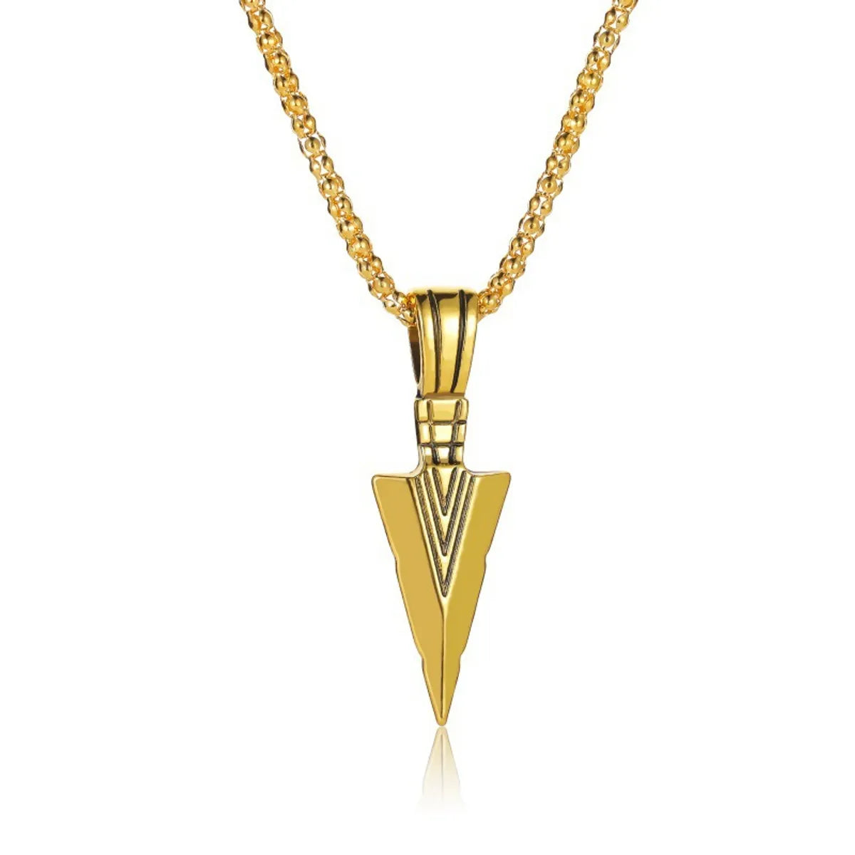 Women’s infinity pendant necklaces-Creative Triangle Spearhead Exaggerated Metal Arrow Pendant Necklace