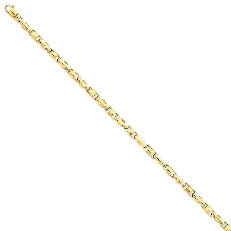 Women’s fine jewelry bracelets-14K 4mm Hand-polished Fancy Link Bracelet-WBC-LK737-8