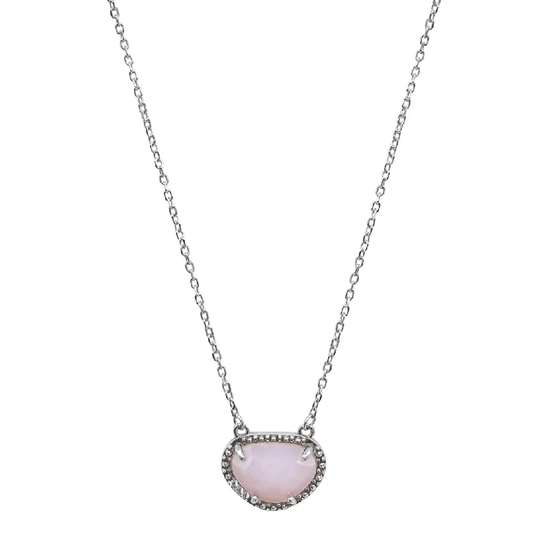 Women’s layered silver necklaces-October Birthstone Necklace opal silver gold