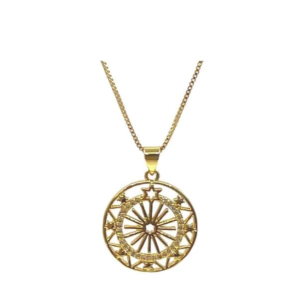 Women’s silver necklaces-Celestial Star Pendant: 24kt Gold Fill (NGCP4605)