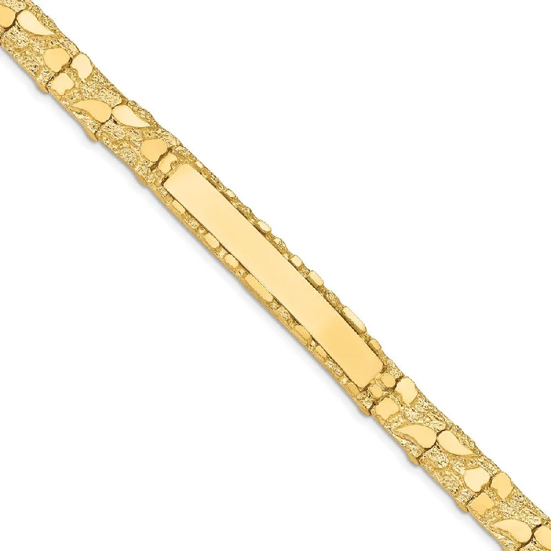 Women’s tennis bracelets-14k 7mm Nugget ID Bracelet-WBC-NUGID7-8