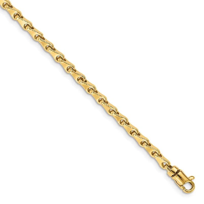 Women’s stretchy bracelets-14k 3.3mm Hand-polished Fancy Link Bracelet-WBC-LK723-7