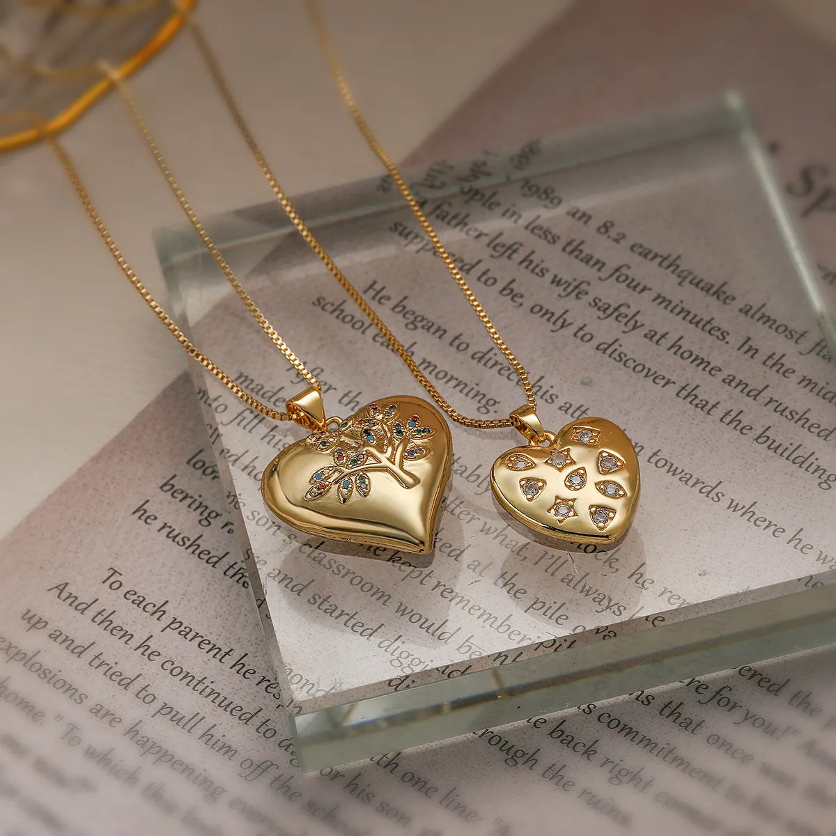 Women’s vintage gold necklaces-Simple Style Commute Heart Shape Copper 18k Gold Plated Zircon Pendant Necklace In Bulk