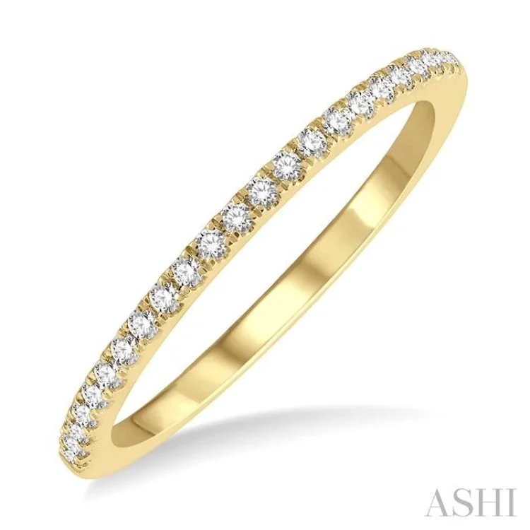 Women's colored diamond engagement rings-1/6 ctw Round Cut Diamond Stack Band in 14K Yellow Gold