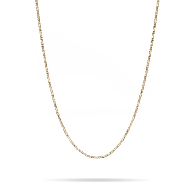 Women’s name necklaces-Diamond Cut Gold Bead Necklace