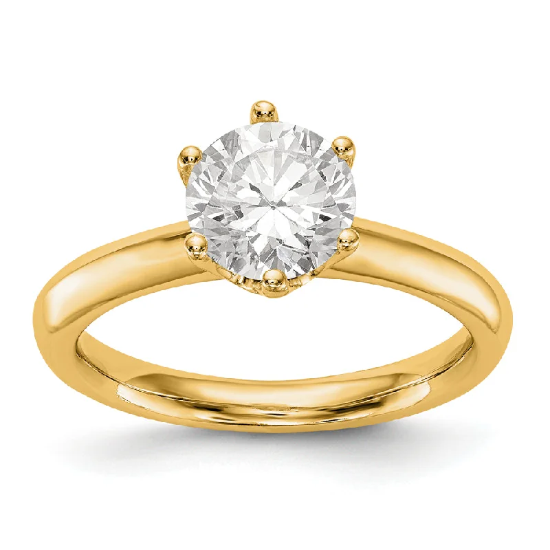 Women's personalized engagement rings-Solitaire Diamond Engagement 14K Gold Ring 0.75ctw. WBC-RM1935E-1