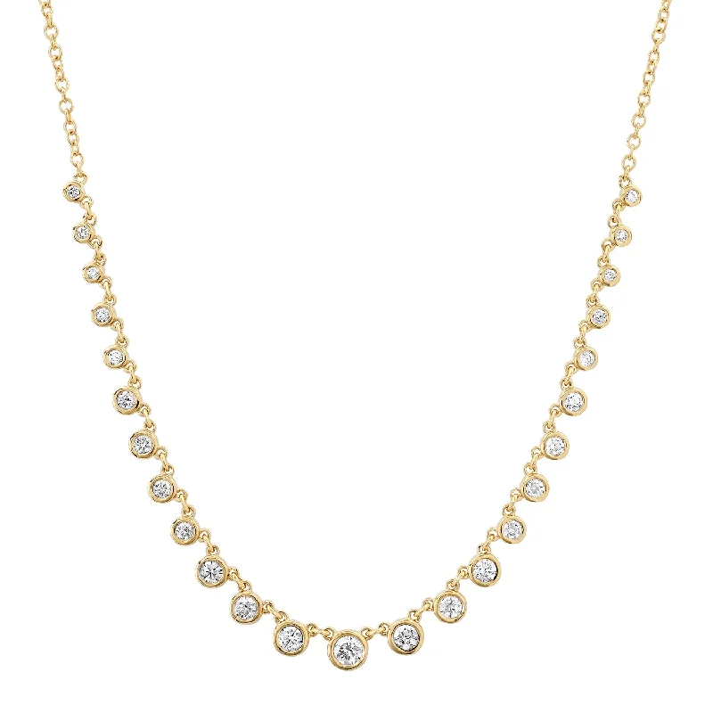 Women’s cubic zirconia necklaces-Diamond Bezel Beauty Necklace