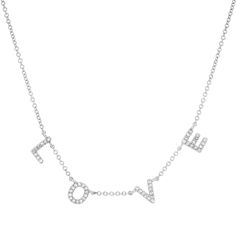 Women’s romantic diamond necklaces-Diamond Spread Love Necklace