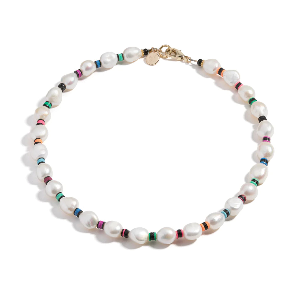 Women’s rose gold necklaces-The Frances Taste The Rainbow Pearl Necklace