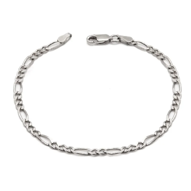 Women’s designer bangles-Silver Figaro Bracelet 3mm