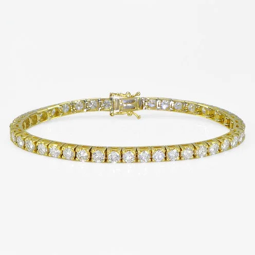 Women’s beaded bracelets-"BRAC01174" Tennis Bracelet in Yellow Gold 7.03cts