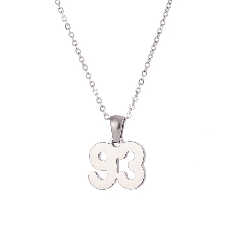 Classic Cut Year Necklace-Silver-93