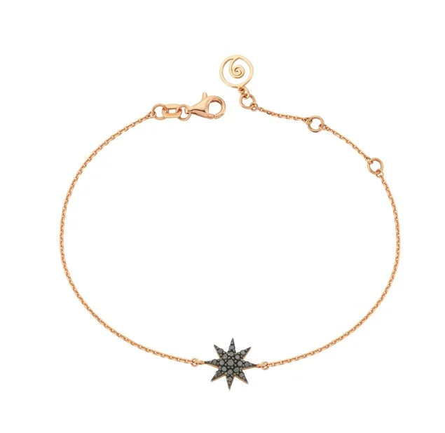 Women’s handmade bracelets-VENUS STAR GOLD BLACK DIAMOND BRACELET