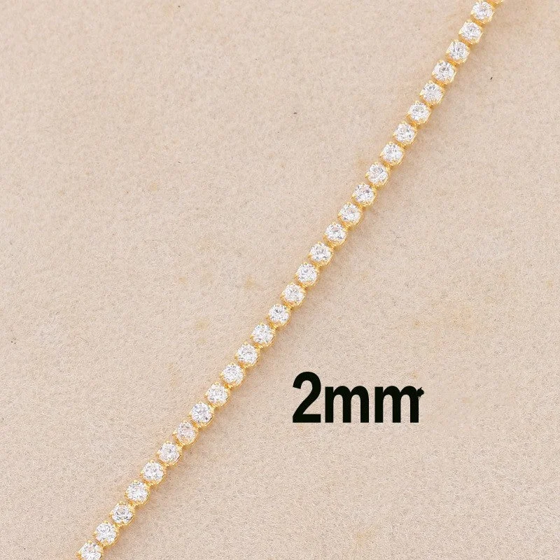 2mm White Diamond-Gold