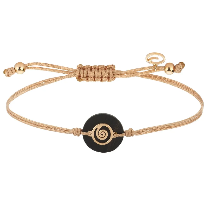 Women’s charm bracelets-OM XS EBONY BEIGE BRACELET