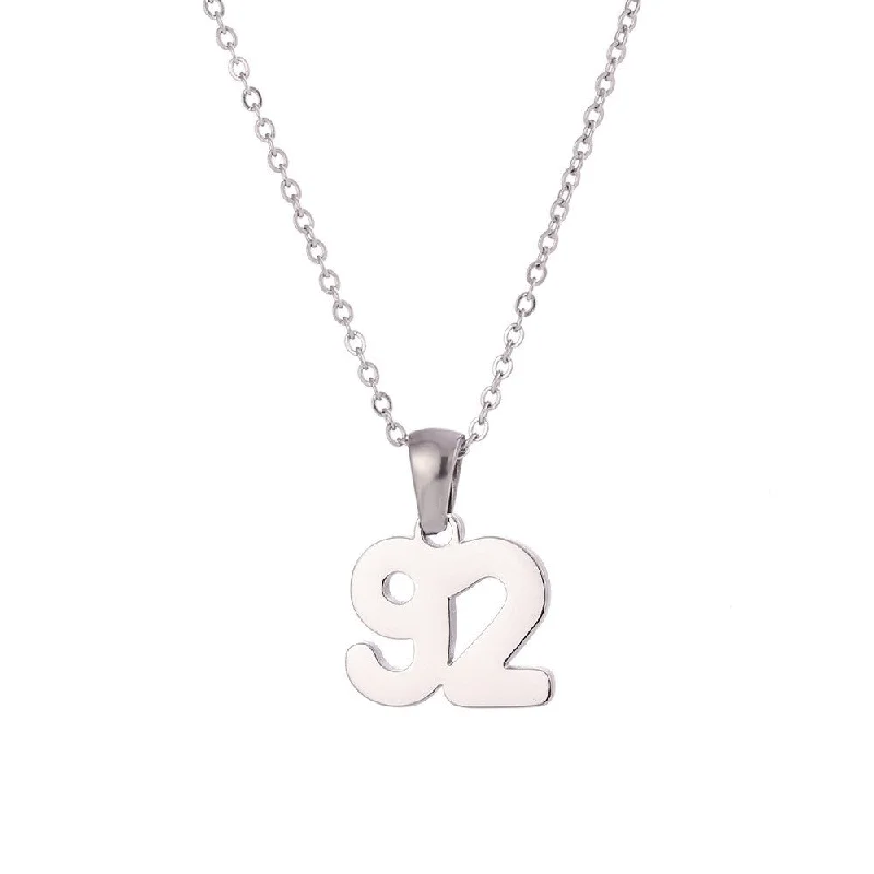 Classic Cut Year Necklace-Silver-92