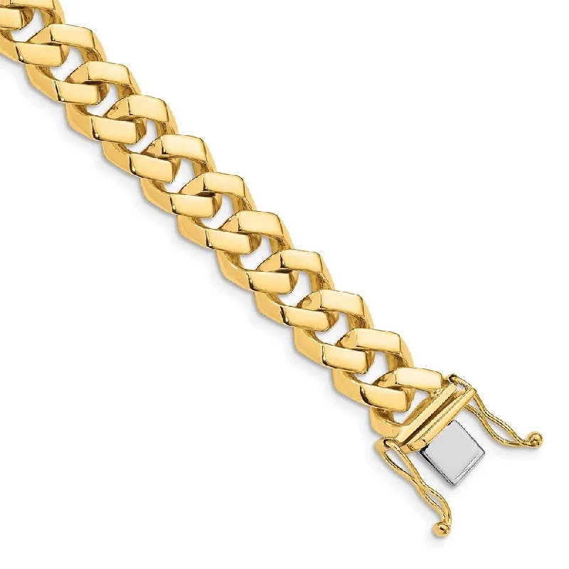 Women’s tennis bracelets-14k Yellow Gold 10mm Hand-polished Fancy Link Bracelet, 8"