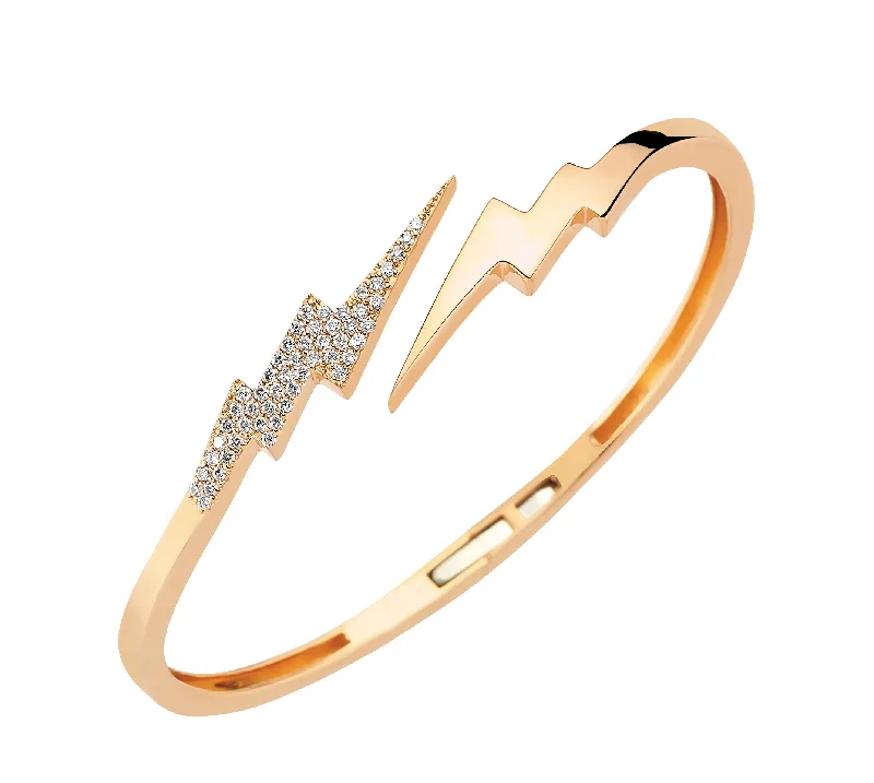 Women’s leather bangles-LIGHTNING GOLD DIAMOND BRACELET