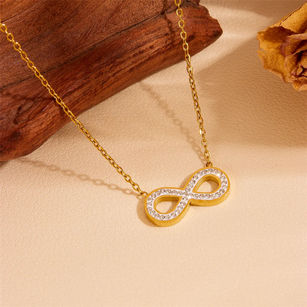 Women’s gold-plated necklaces-Elegant Infinity Solid Color Titanium Steel Plating Pendant Necklace