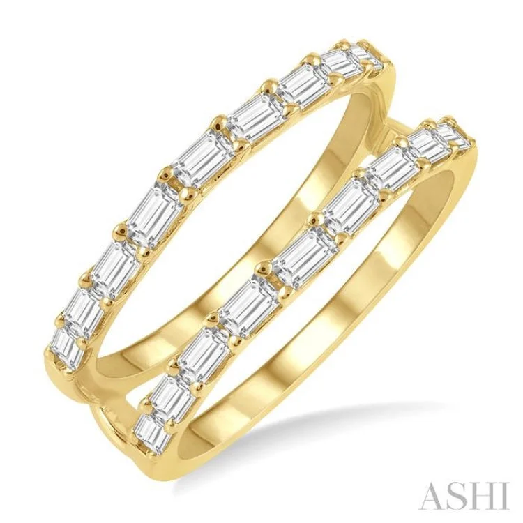 Women's engagement rings with side stones-3/4 ctw Baguette Diamond Insert Ring in 14K Yellow Gold