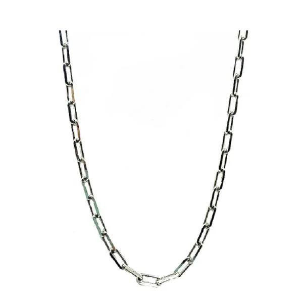 Women’s layered chain necklaces-Link Necklace: Small Link 18": Rhodium Fill (NC480/18)