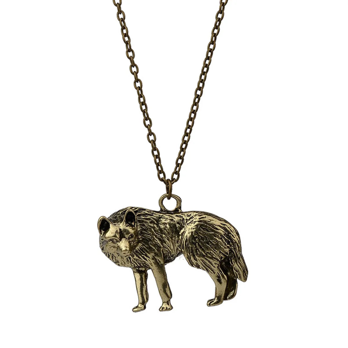 Women’s statement chain necklaces-Wild Animal Wolf Necklace Long Necklace Retro Wolf Head Simple Pendant Necklace Accessories Wholesale Gooddiy