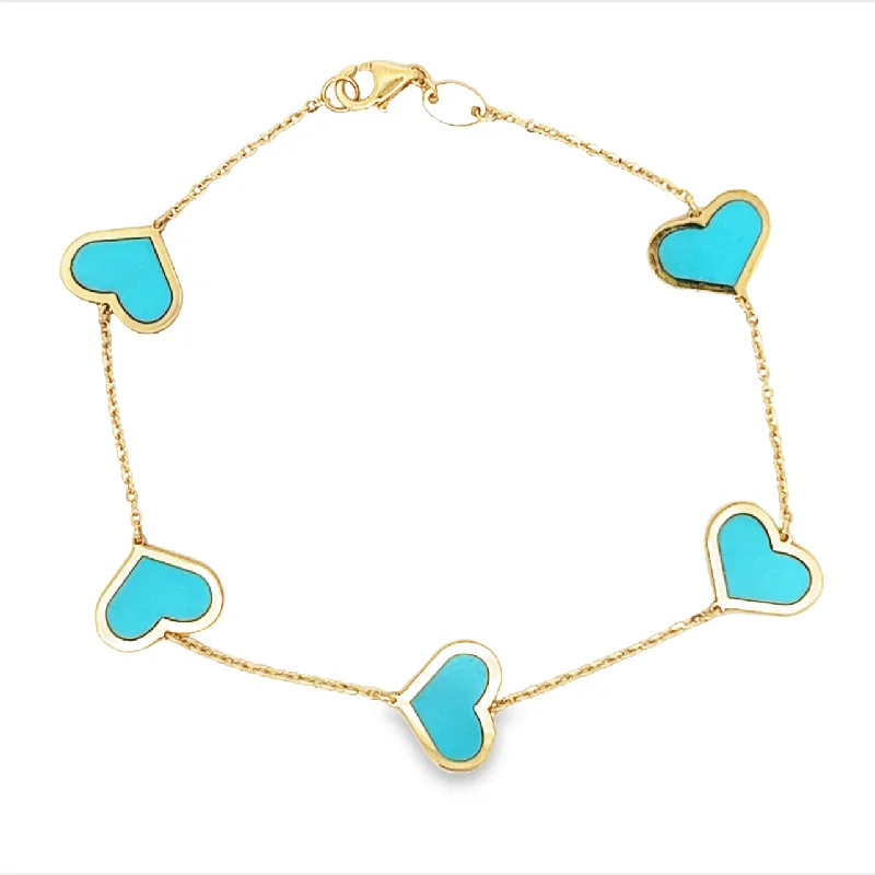 Women’s stackable bracelets-14K Jumbo Heart Color Bracelet