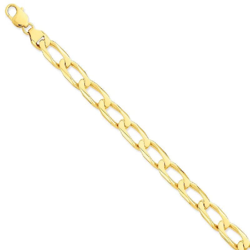 Women’s mixed metal bracelets-14k 8.7mm Hand-polished Fancy Link Bracelet-WBC-LK116-9