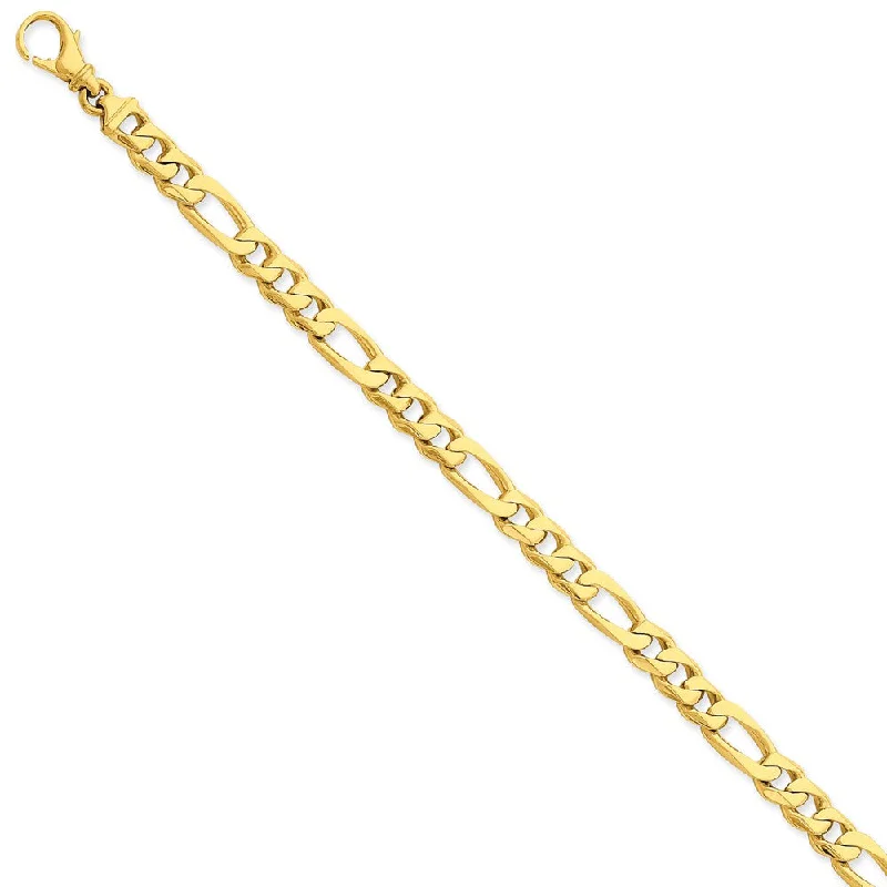 Women’s vintage bracelets-14k 6.5mm Hand-polished Fancy Link Chain Bracelet-WBC-LK461-9