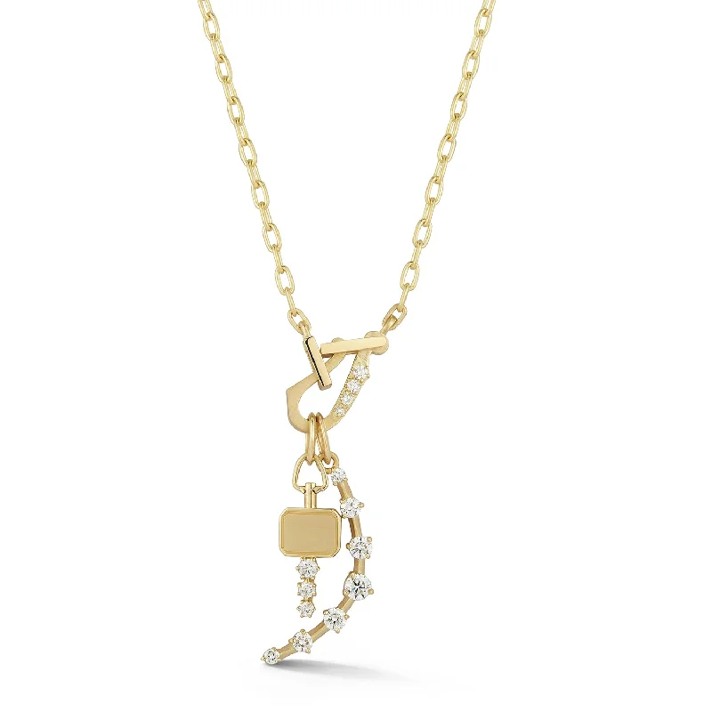 Women’s layered silver necklaces-Mini Diamond Lola Key Charm Set